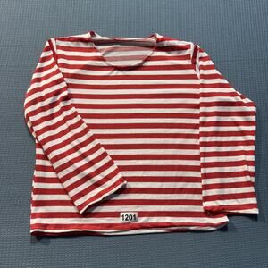 WOMEN RED & WHITE Long Sleeve Sz M Pre owned Excellent